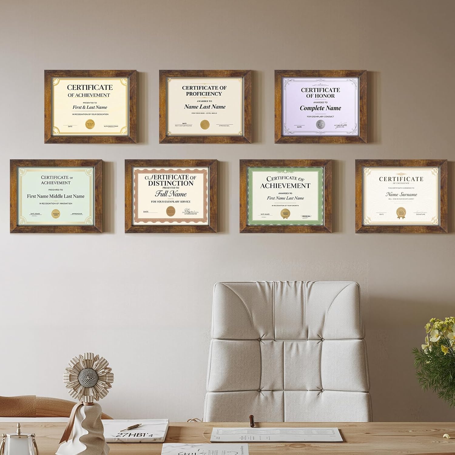 Certifications wall at Dr. Priti K. Shetty Clinic